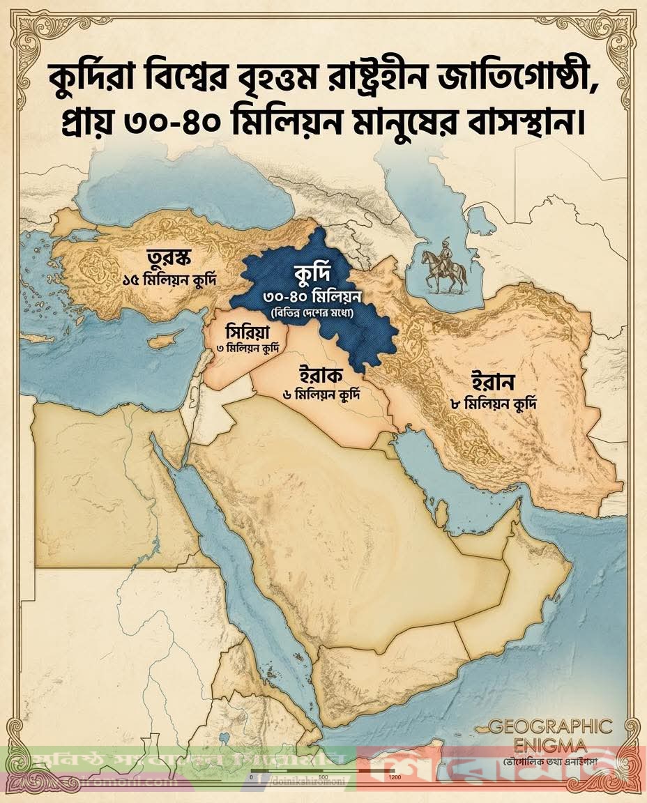 কুর্দিরা বিশ্বের সবচেয়ে বড় রাষ্ট্রবিহীন জনগোষ্ঠী